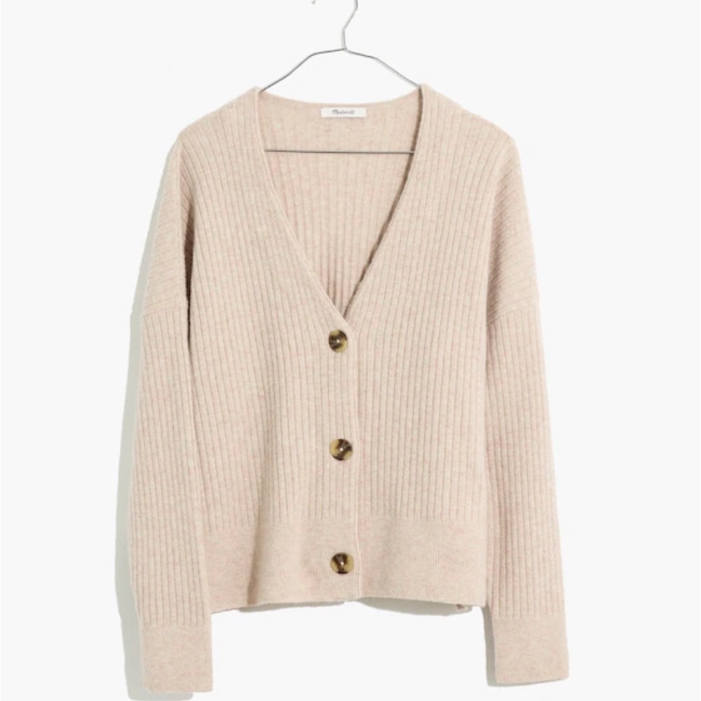 Madewell Women's V-Neck Sweater in Soft Cream - Picture 2 of 7